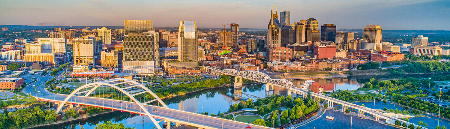 Downtown,Nashville,,Tennessee,,Usa,Aerial.